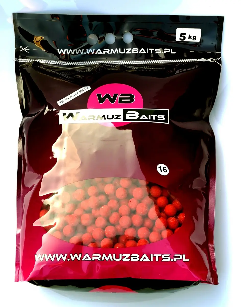 WarmuzBaits - Bile de nadă Căpșuni Cremămărimea 16 mm / 5kg (sac) - MPN: 67045 - EAN: 5902537373662