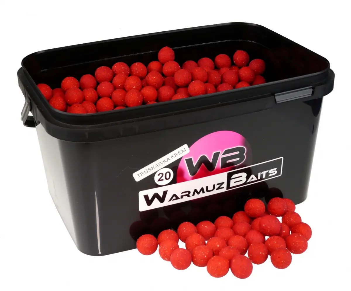 WarmuzBaits - Bile de nadă Căpșuni Cremămărimea 20 mm / 3kg (găleată) - MPN: 66626 - EAN: 5902537370098