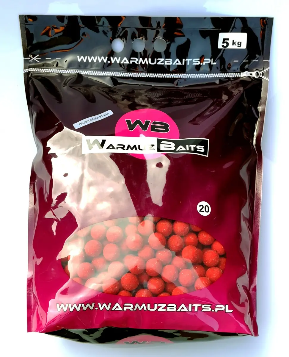 WarmuzBaits - Bile de nadă Căpșuni Cremămărimea 20 mm / 5kg (sac) - MPN: 67056 - EAN: 5902537373778