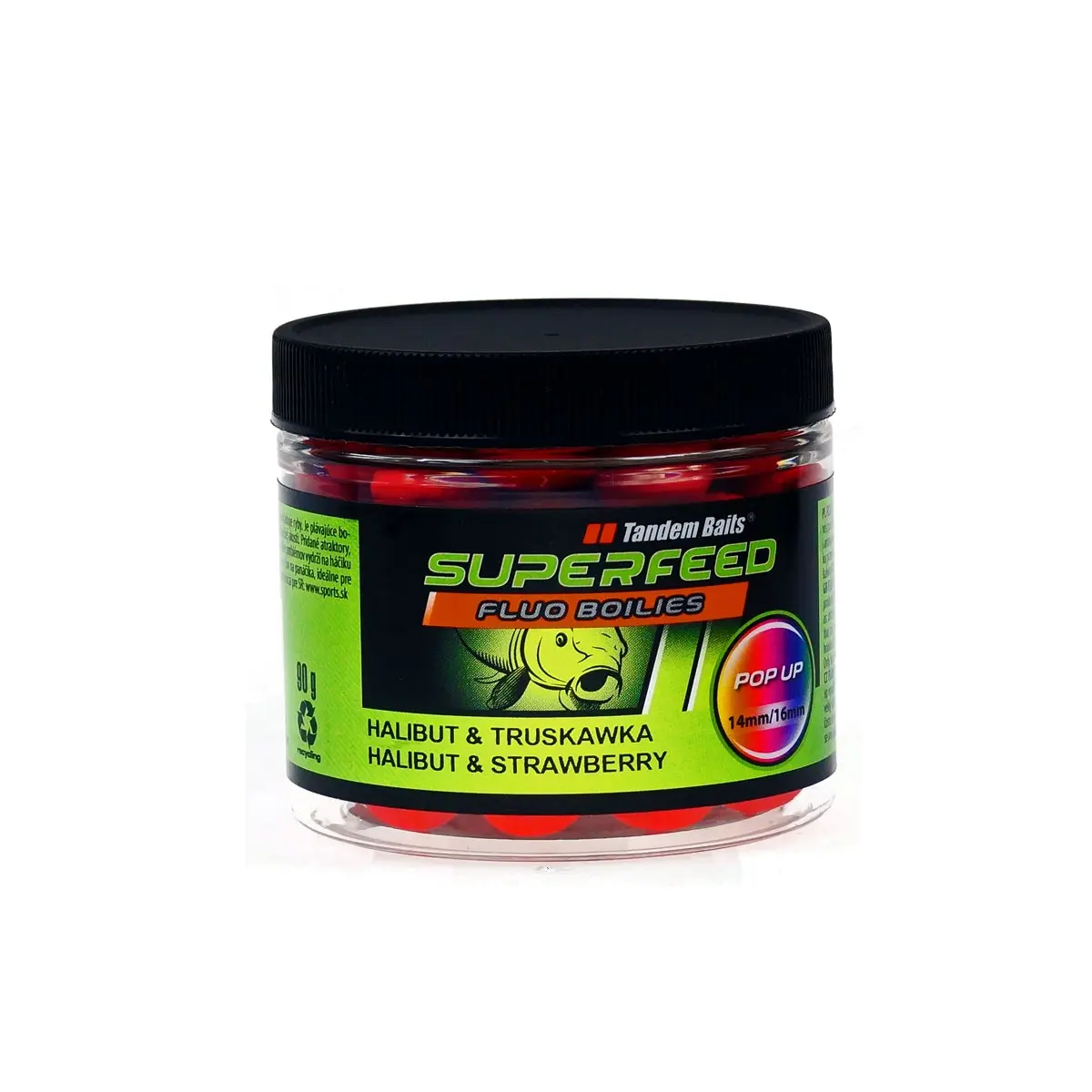 TandemBaits SuperFeed Fluo Halibut Truskawkamărimea 14-16 mm / 90g - MPN: 24832 - EAN: 5907666675823