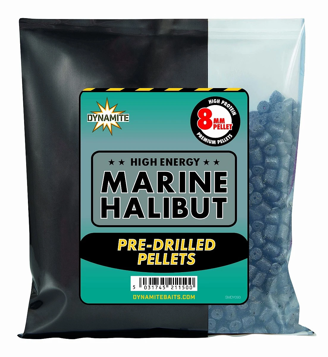 Dynamite Baits Pellets -Marine Halibut tamaño 8 mm / 350g (con agujero) - MPN: SMDY093 - EAN: 5031745211500