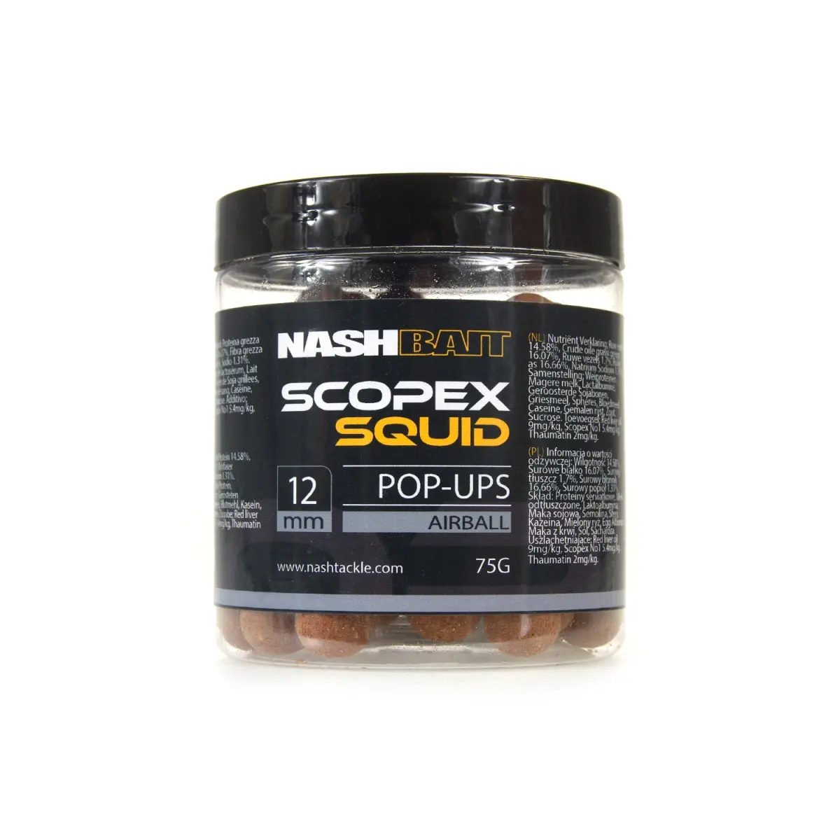 NEW Nash Scopex Squid Pop Upsmărimea 12 mm / 50g - MPN: B6825 - EAN: 5055108868255