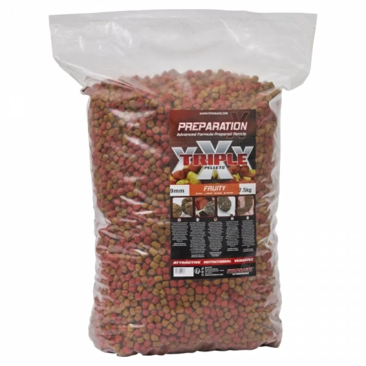 Starbaits Preparation X Triple X Pellets - FRUITY 9 mmDurchmesser 9 mm - MPN: 20468 - EAN: 3297830204686