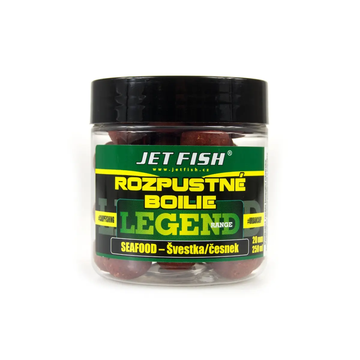 Jetfish Legend Soluble Boilies Seafood - Plum / Garlicmărimea 20mm - MPN: 000112 - EAN: 00001120
