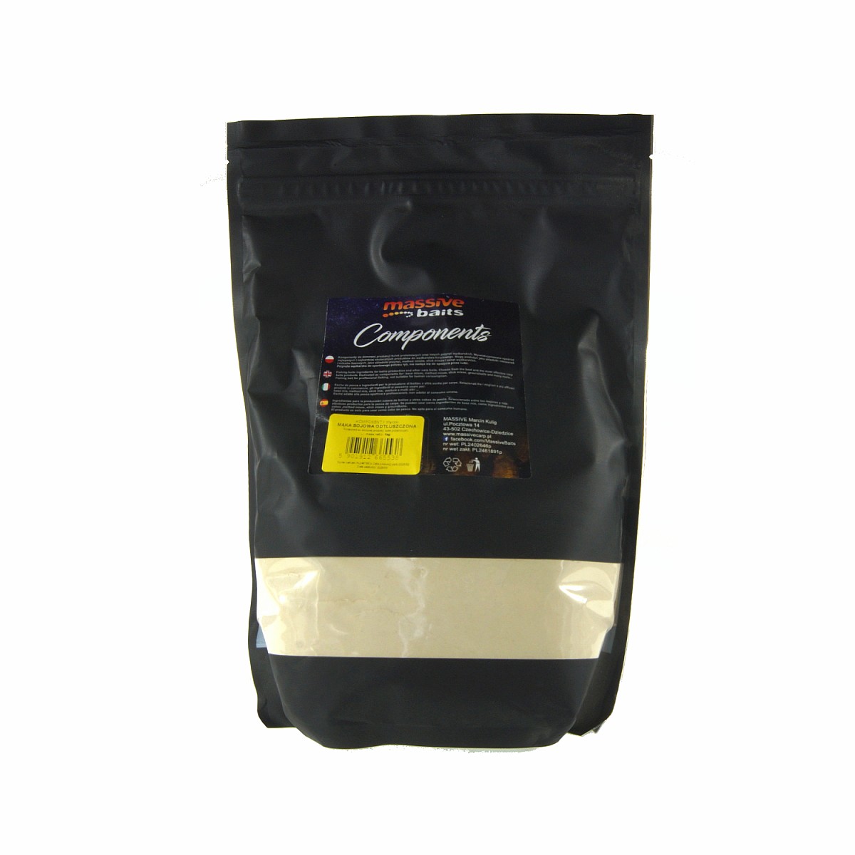 MassiveBaits Components - Mączka Sojowa Odtłuszczonaopakowanie 1kg - MPN: KP042 - EAN: 5901912665538