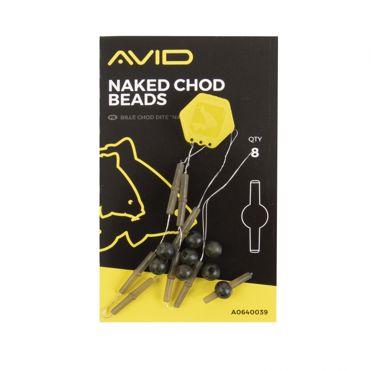 Avid Carp Naked Chod Beads emballage 8 pièces - MPN: A0640039 - EAN: 5055977469256