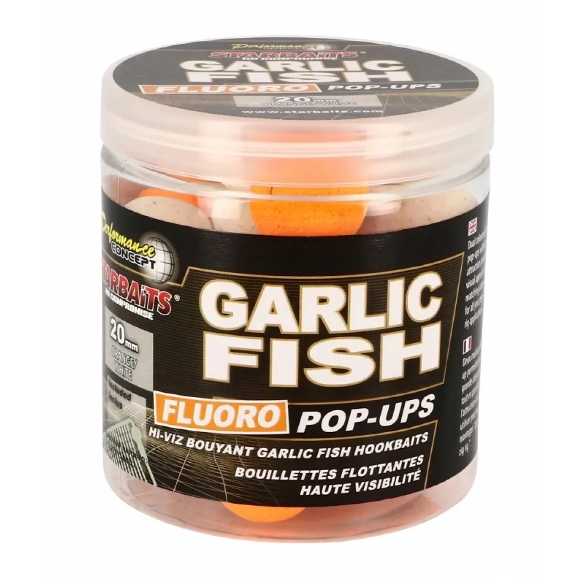 Starbaits Performance FLUO Pop-Ups - Garlic Fishmărimea 20 mm - MPN: 37622 - EAN: 3297830376222
