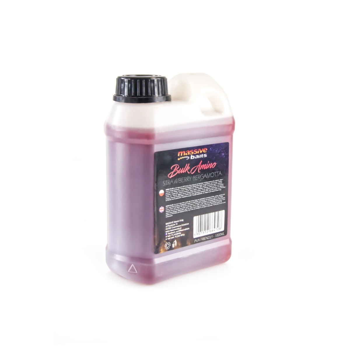 MassiveBaits Bulk Amino Strawberry Bergamottaopakowanie 1000ml - MPN: LQ030 - EAN: 5901912664708