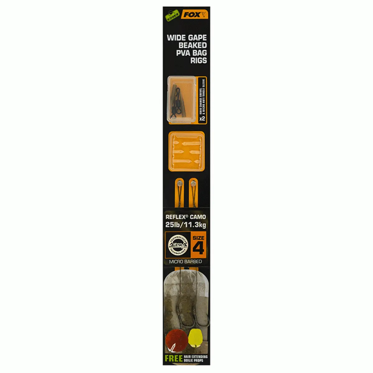 Fox Wide Gape Baked PVA Bag Ready Rigsversione amo n. 4 / 25lb - MPN: CCR172 - EAN: 5056212123797