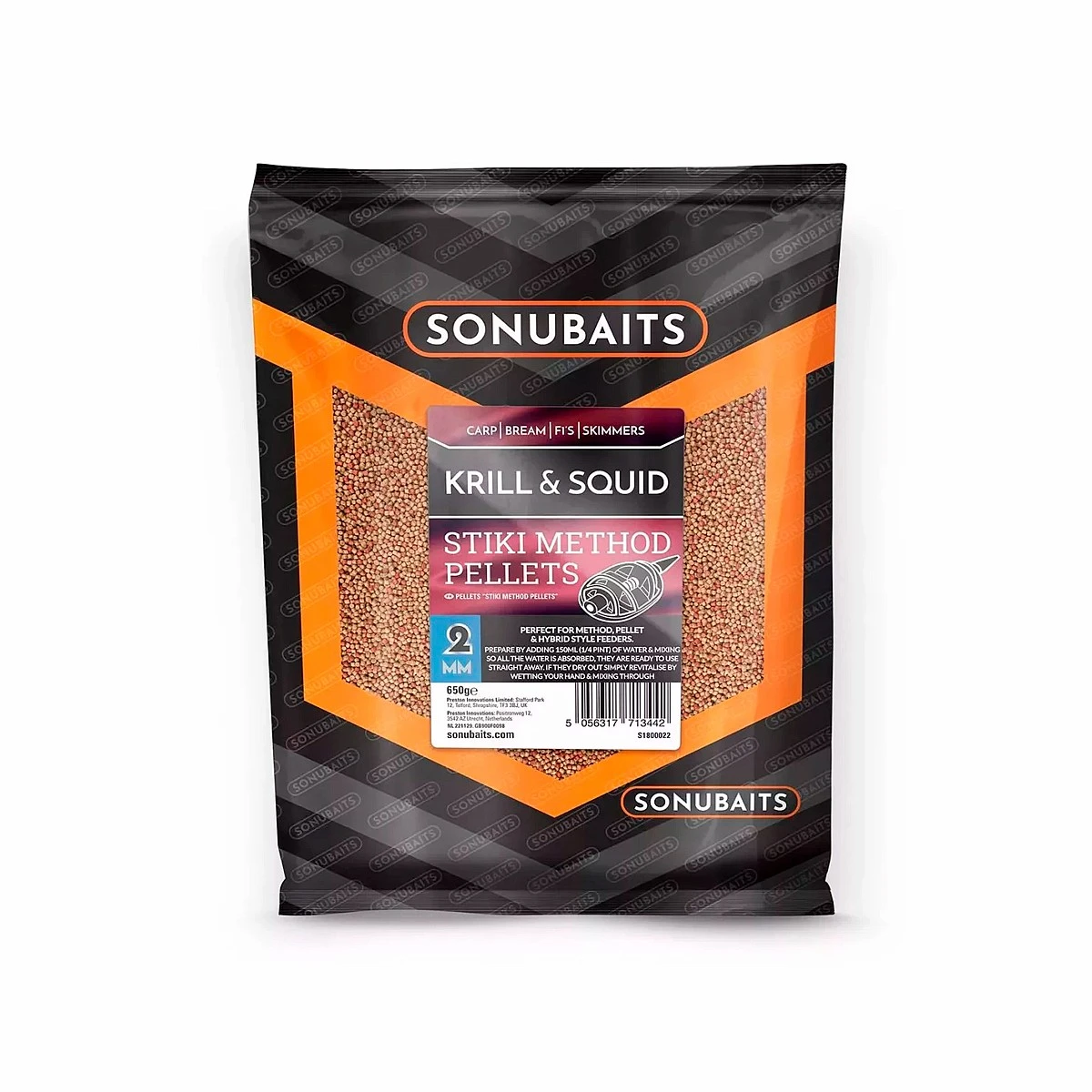 Sonubaits Stiki Krill & Squid Method Pellets 4mm / 650g 4mm / 650g - MPN: S1800043 - EAN: 5056317742343