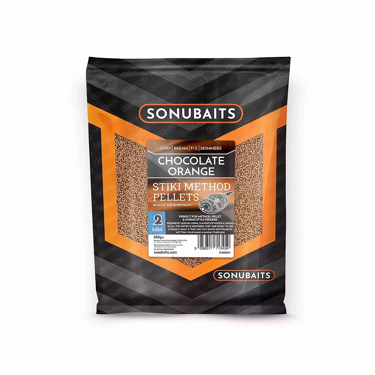 Sonubaits Stiki Chocolate Orange Method Pellets 4mm / 650gpackaging 4mm / 650g - MPN: S1800044 - EAN: 5056317742350