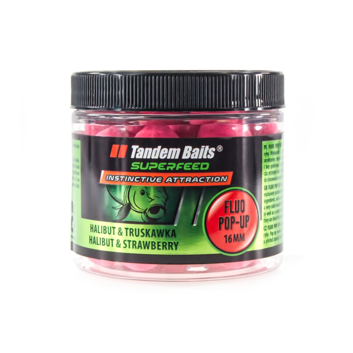 TandemBaits SuperFeed Fluo Pop-Up - Halibut Truskawkarozmiar 16mm / 70g - MPN: 35985 - EAN: 5907666687376