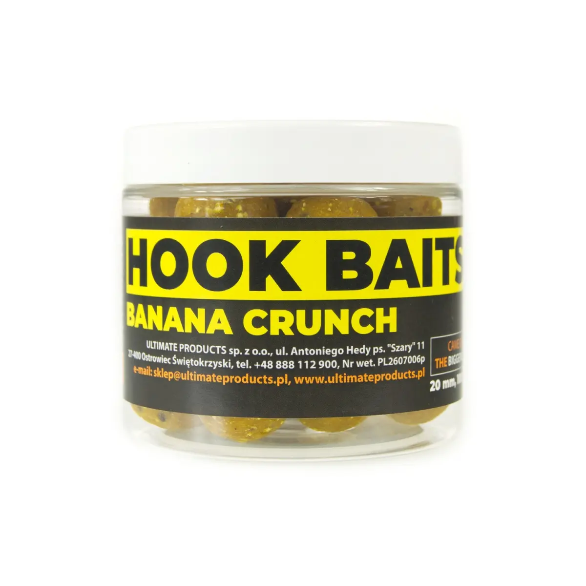 UltimateProducts Banana Crunch Hookbaitsrozmiar 20 mm - EAN: 5903855431577