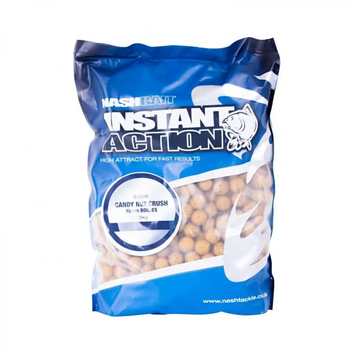 NEW Nash Instant Action Boilies Candy Nut Crush 5 kgрозмір 20 mm / 5kg - MPN: B3567 - EAN: 5055108835677