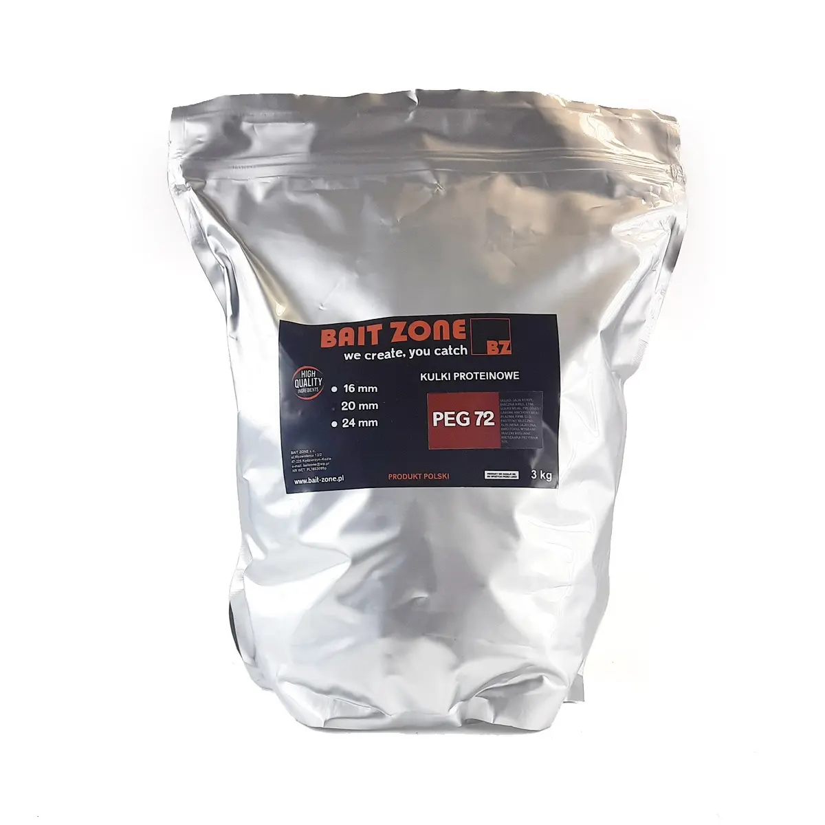 Bait Zone Boilies PEG 72velikost 20mm / 3kg - MPN: BZPEG20/3 - EAN: 200000060879