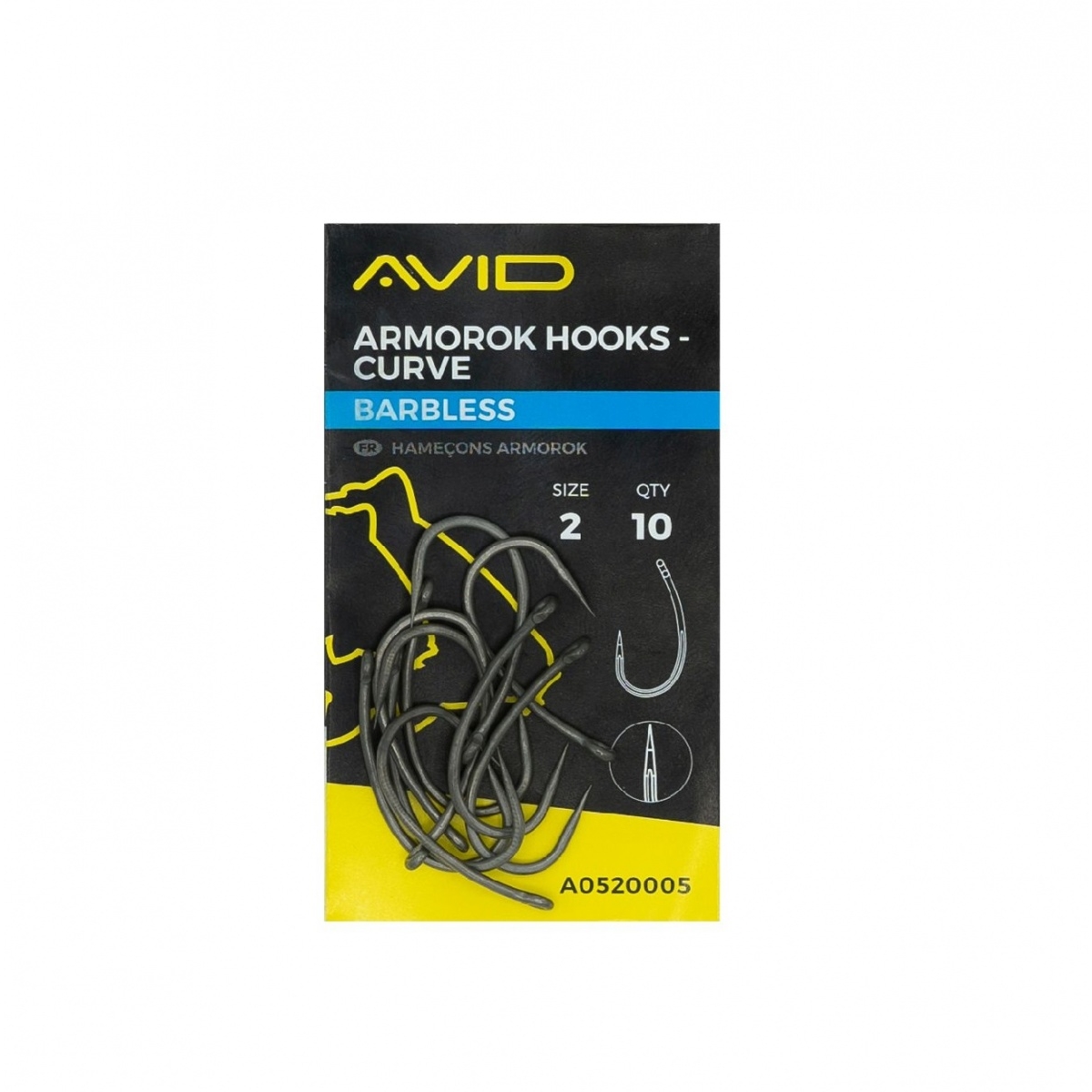 Avid Carp Armorok Curve Barbless Hooks rozmiar 2 - MPN: A0520005 - EAN: 5055977494135