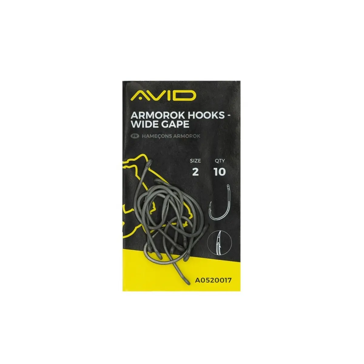 Avid Carp Armorok Wide Gape Barbed Hooks   6dydis 6 - MPN: A0520019 - EAN: 5055977494272