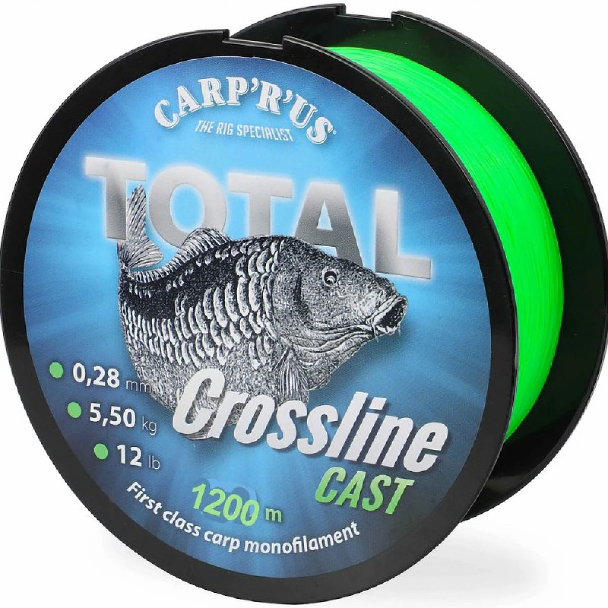 Carprus Total Crossline Cast – Green 1200m / 15lb (6.8kg) / 0.30mmdługość 1200m / 15lb (6.8kg) / 0.30mm - MPN: CRU960022 - EAN: 8592400868905