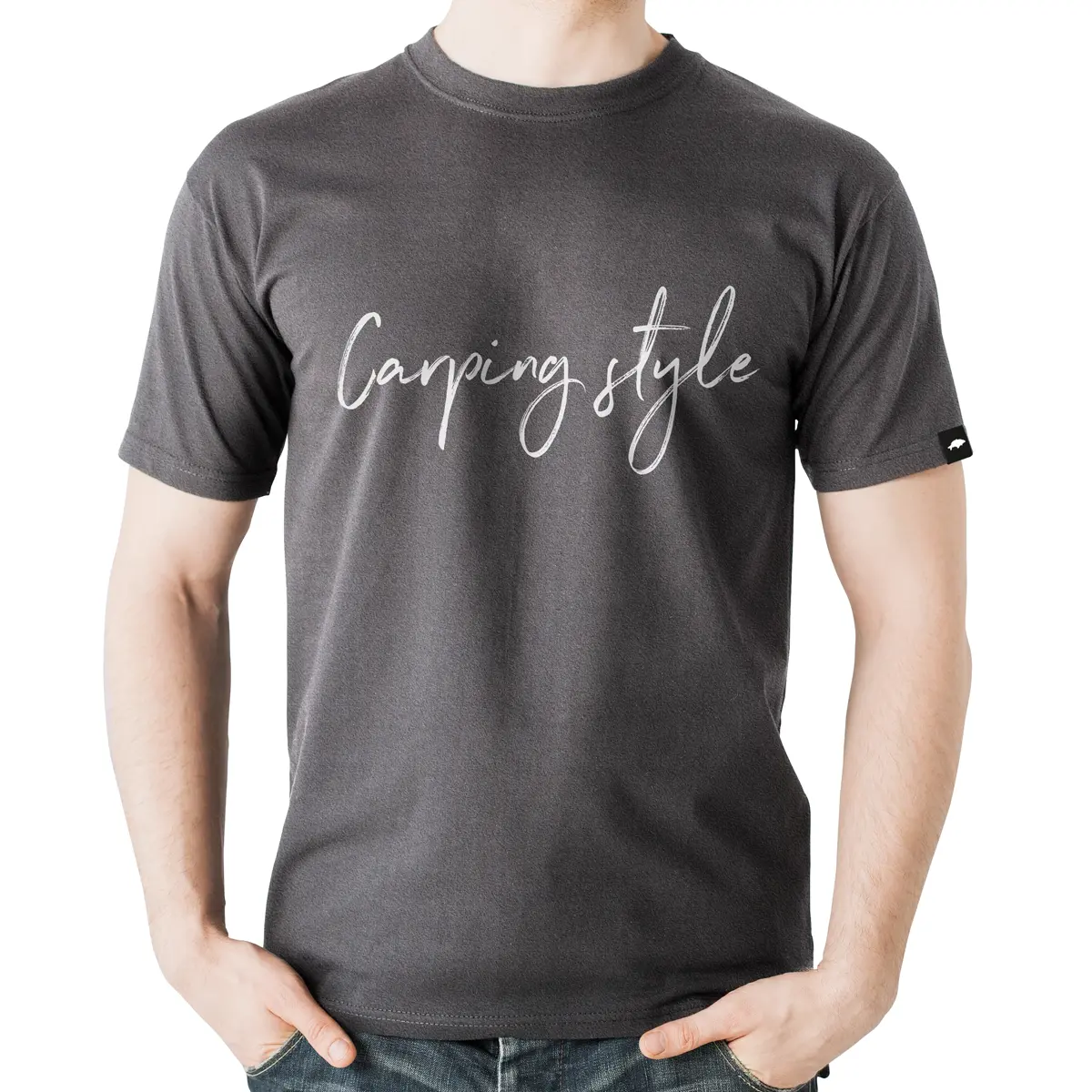 Rockworld Carping Style Melange Charcoal  - Herren T-Shirt LGröße L - EAN: 200000057053