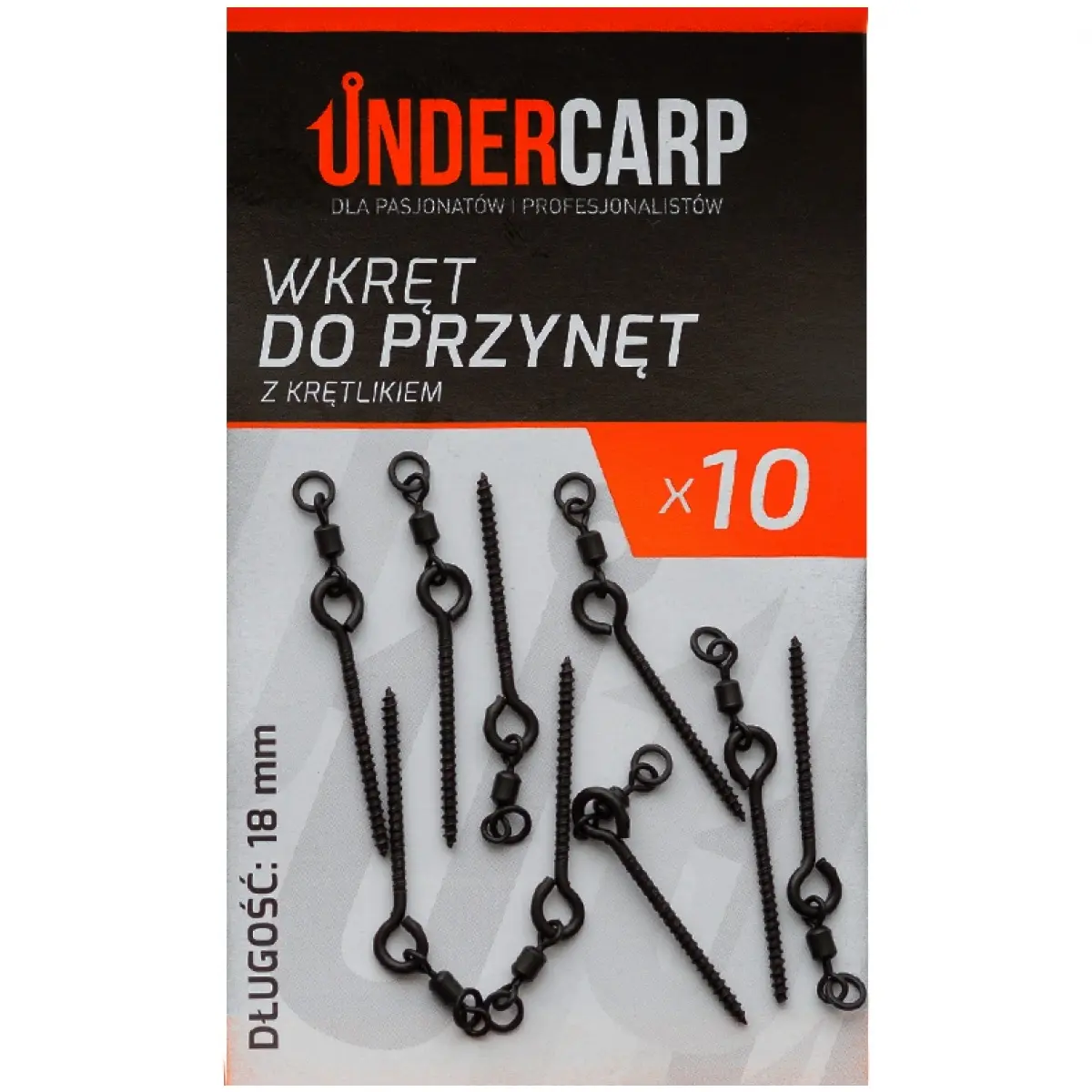 UnderCarp - Wkręt Do Przynęt z Krętlikiem 18mmrozmiar 18mm - MPN: UC432 - EAN: 5902721605449