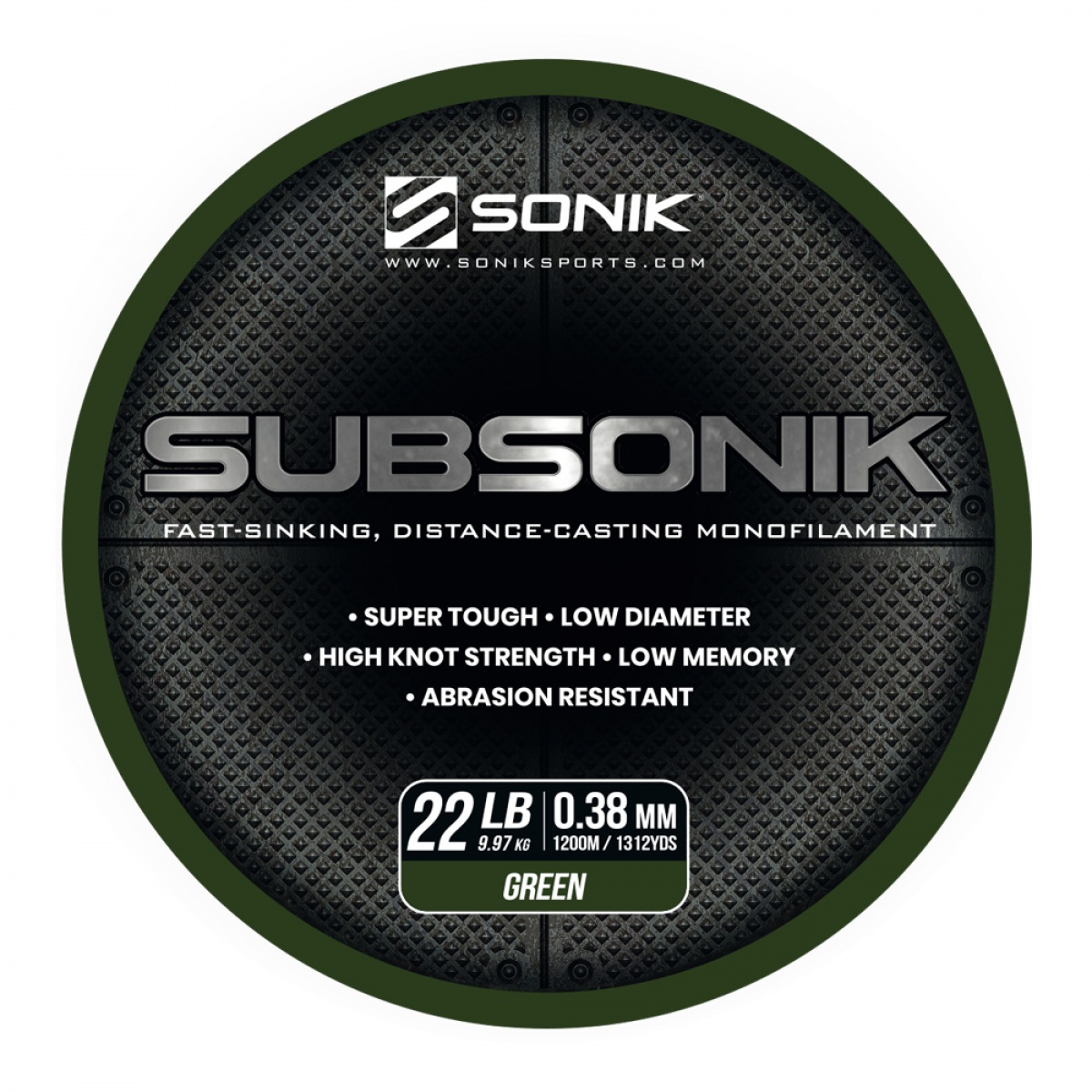 Sonik Subsonik Mono Line Green rodzaj 0.38mm/1200m - MPN: RC0004 - EAN: 5055279521331