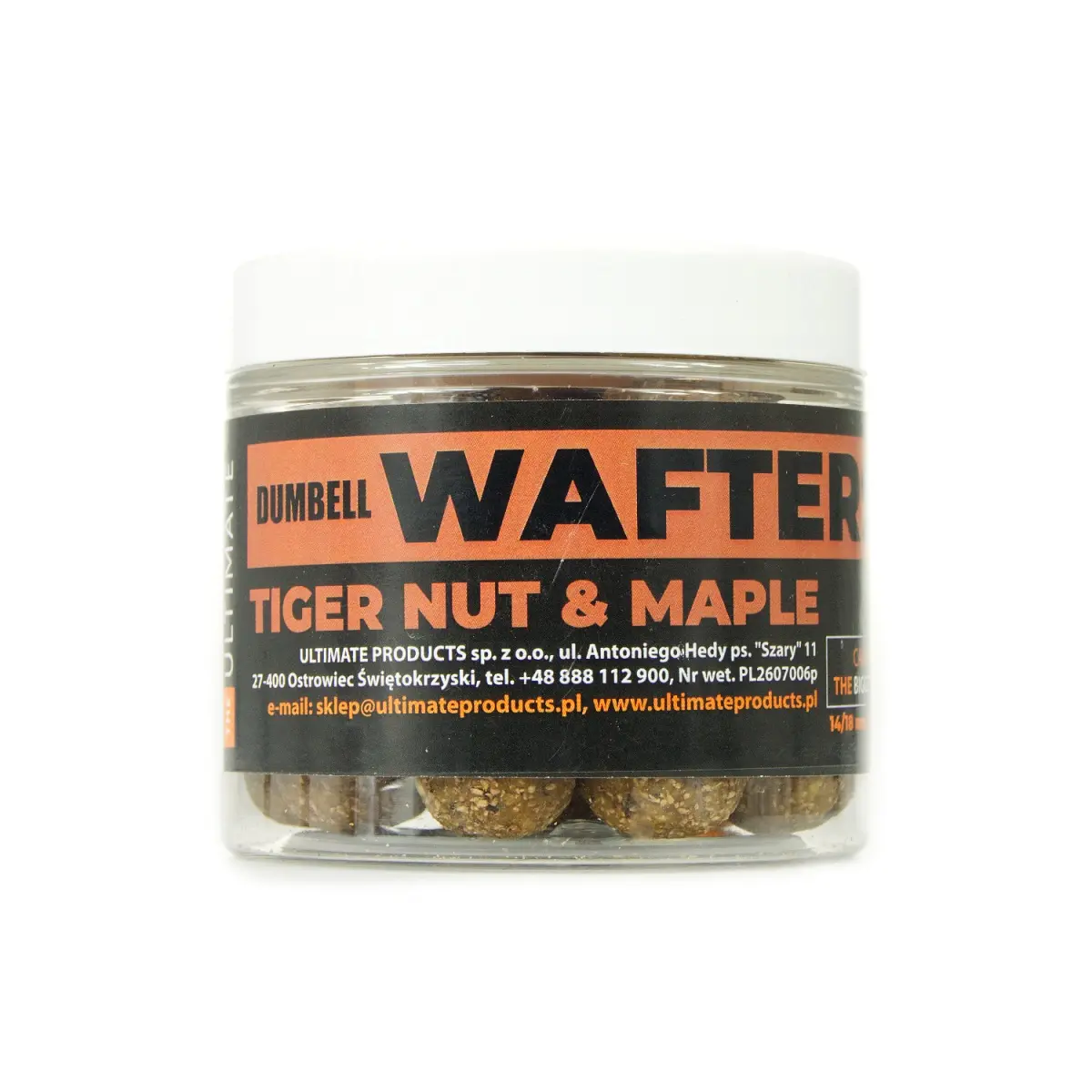 UltimateProducts Wafters - Tiger Nut & Maple tip dumbell wafters 14/18mm - EAN: 5903855432307