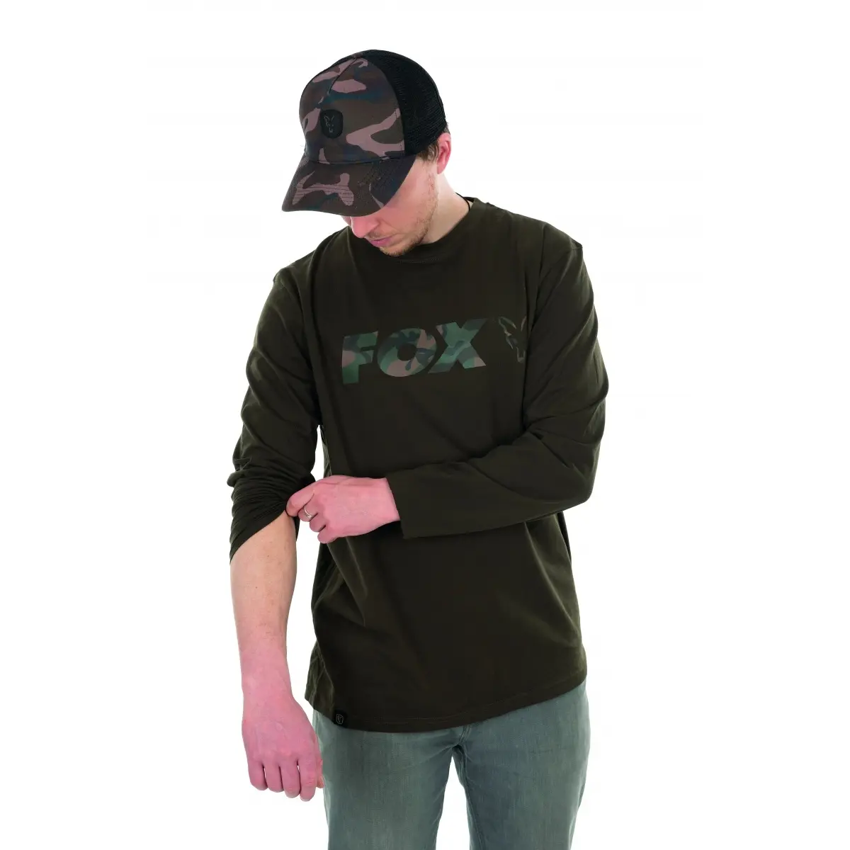 Fox Khaki/Camo Raglan Long Sleeve T-Shirt XLvelikost XL - MPN: CFX112 - EAN: 5056212150434