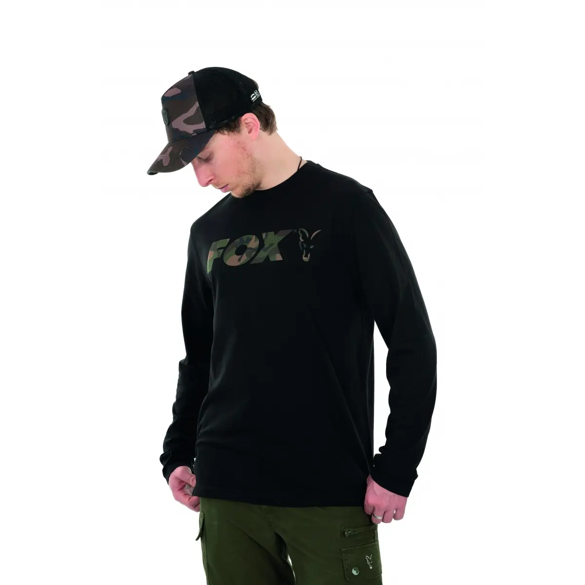 Fox Black/Camo Raglan Long Sleeve T-Shirt  XXLrozmiar XXL - MPN: CFX119 - EAN: 5056212150502