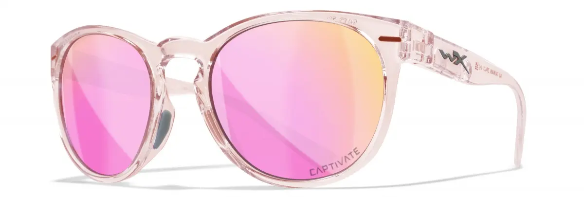 WileyX COVERT Captivate Polarized Rose Gold Mirror Smoke Green Gloss Crystal Blush Frameculoare Captivate Oglindă Polarizată Aur Roz Fumuriu Verde - MPN: AC6CVT10 - EAN: 712316007153