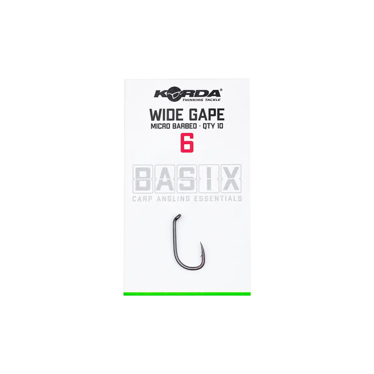 Korda Basix Wide Gape Hooksmărimea 6 - MPN: KBX003 - EAN: 5060660633524