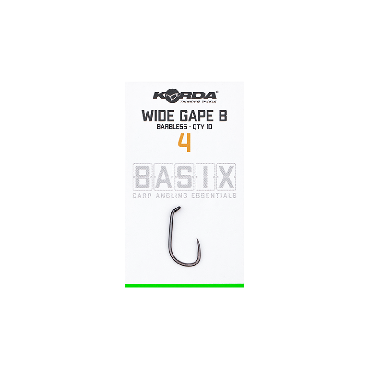 Korda Basix Wide Gape Hooks Barblessrozmiar 4 - MPN: KBX005 - EAN: 5060660633562