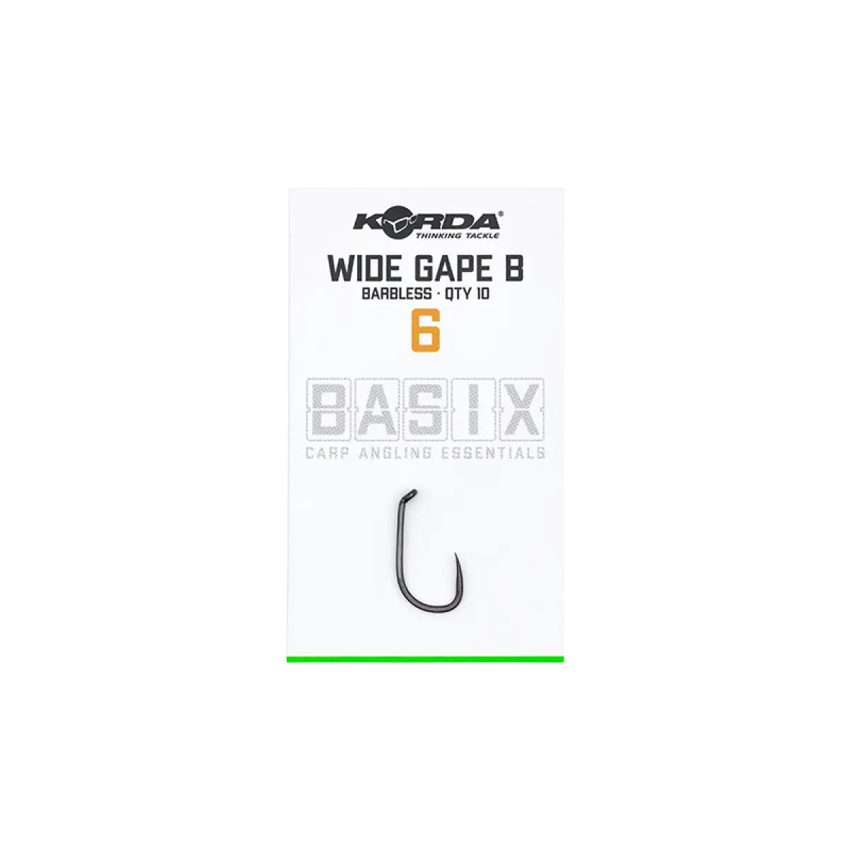 Korda Basix Wide Gape Hooks Barblessmărimea 6 - MPN: KBX006 - EAN: 5060660633586