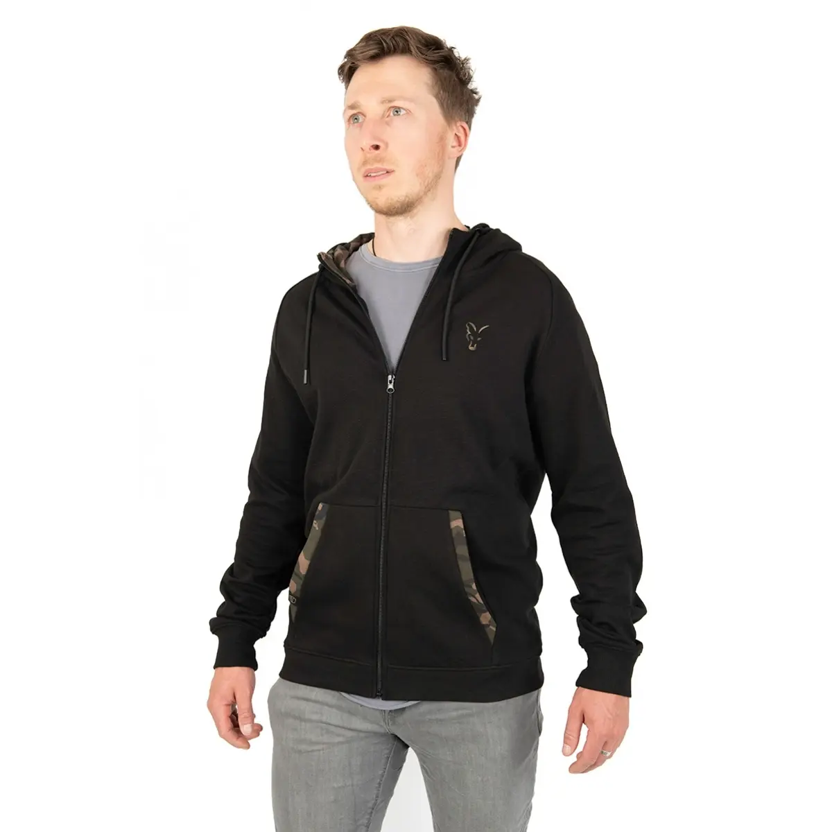 Fox Light Weight Black Camo Print Zip Hoody Mmisurare M - MPN: CFX135 - EAN: 5056212156283