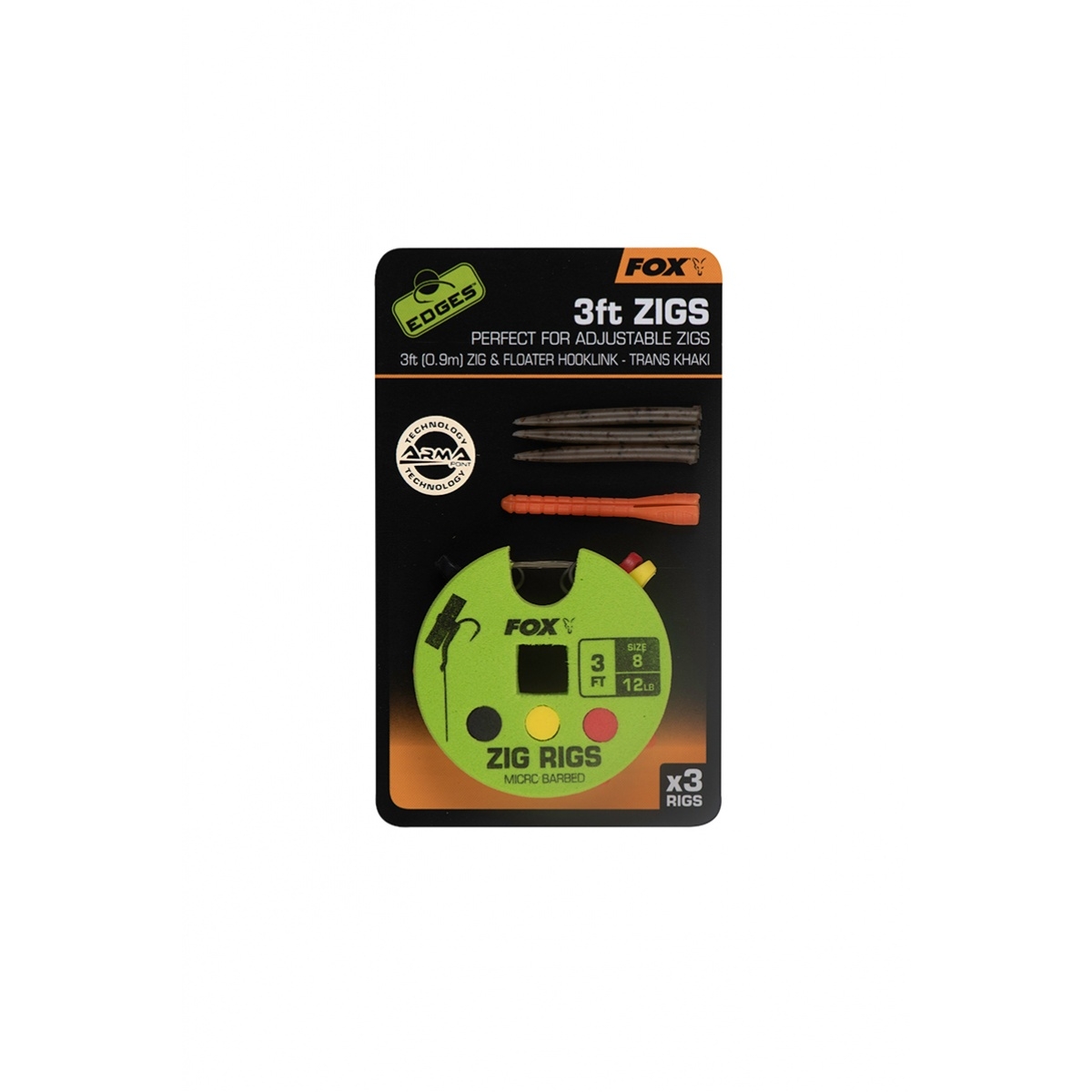 Fox Edges Zig Rig Ready Rigsrozmiar 8 (12lb) / 3ft - MPN: CCR191 - EAN: 5056212147472