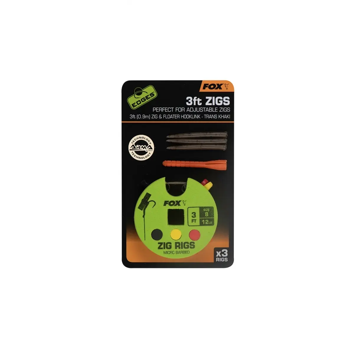 Fox Edges Zig Rig Ready Rigsmisurare 8 (12lb) / 3ft - MPN: CCR191 - EAN: 5056212147472