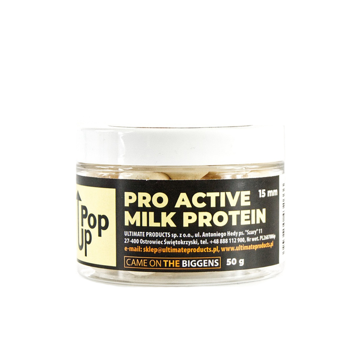 UltimateProducts Pop Ups - Pro Active Milk Proteinrozmiar 15 mm - EAN: 5903855432666