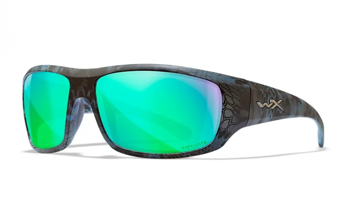 WileyX OMEGA Captivate Pol Green Mirror Lens Kryptek Neptune Frame spalva Patraukieji Poliarizuoti Žali Veidrodiniai Lęšiai - MPN: ACOME13 - EAN: 712316002875