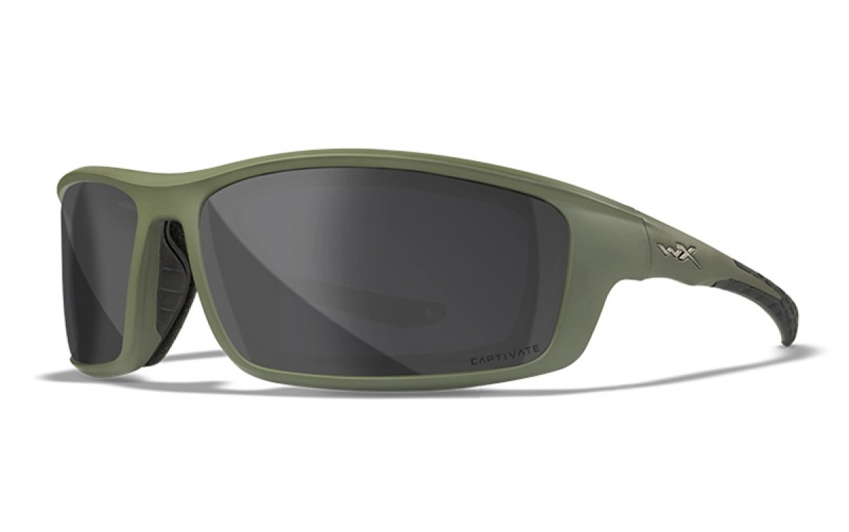 WileyX GRID Captivate Pol Grey Lens Matte Utility Green Framekolor Captivate Polarized Grey Lens - MPN: CCGRD08 - EAN: 712316007627