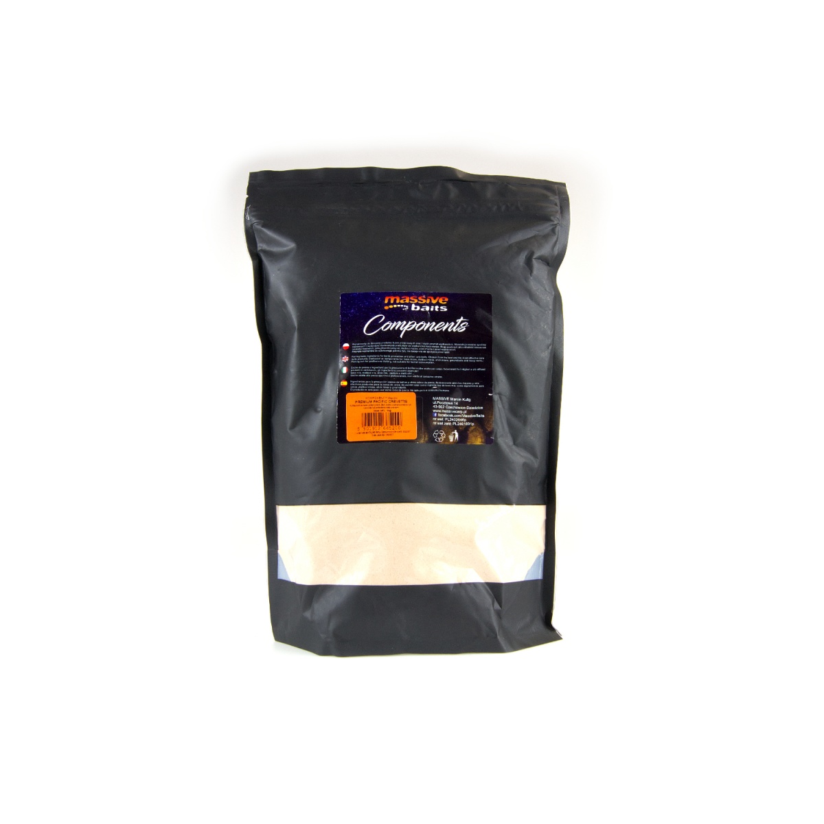 Massive Baits Components Pacific Crevette - Mączka Krewetkowa opakowanie 1kg - MPN: KP107 - EAN: 5901912665200