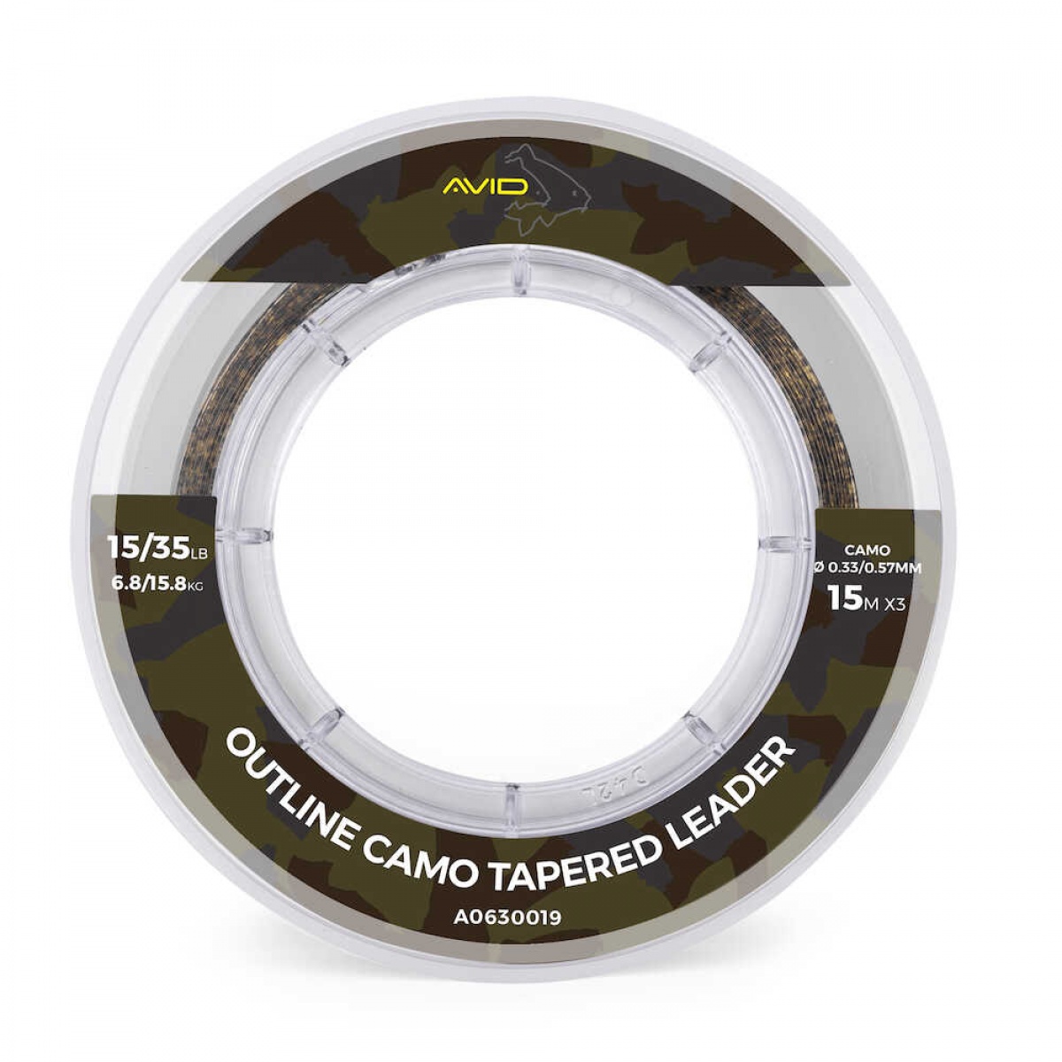 Avid Carp Outline Camo Tapered Leadersśrednica 0.33mm/0.57mm - MPN: A0630019 - EAN: 5056317720792