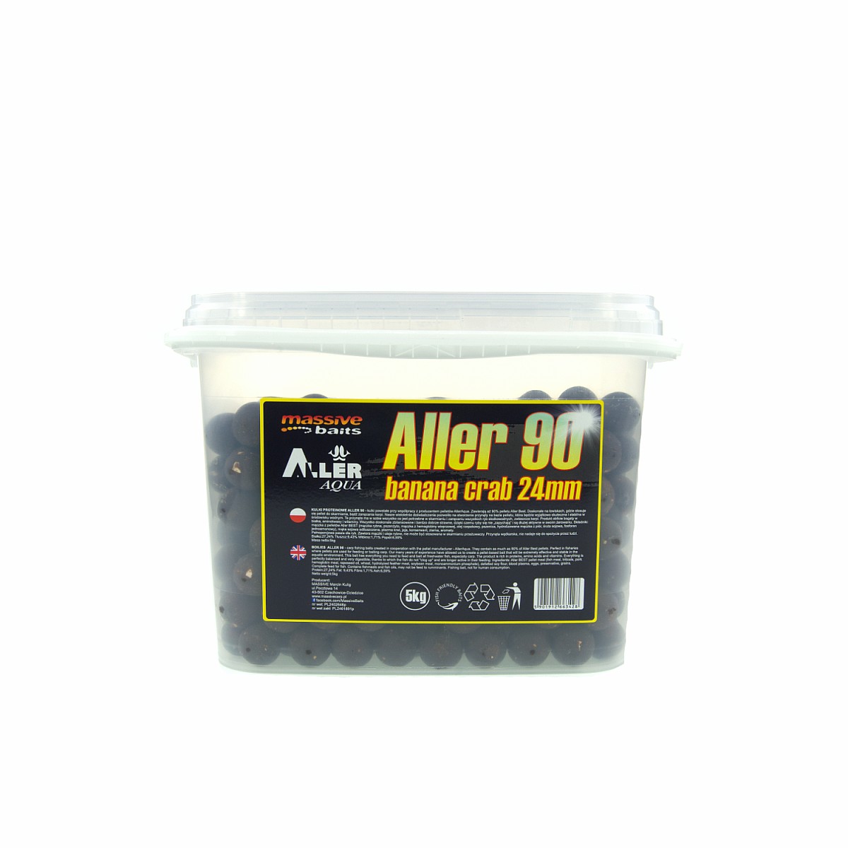 Massive Baits Aller 90 Banana Crab Boiliesrozmiar 24mm / 5kg - MPN: AL013 - EAN: 5901912663428