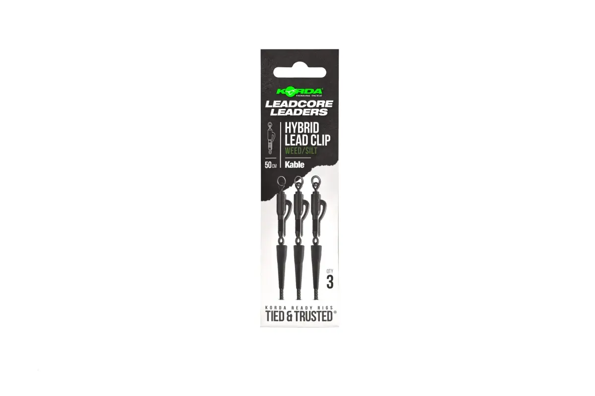 Korda Kable Leadcore Leader Hybrid Lead Clip 50cmlungime 50cm / Weed Green - MPN: KLL002 - EAN: 50606606634811