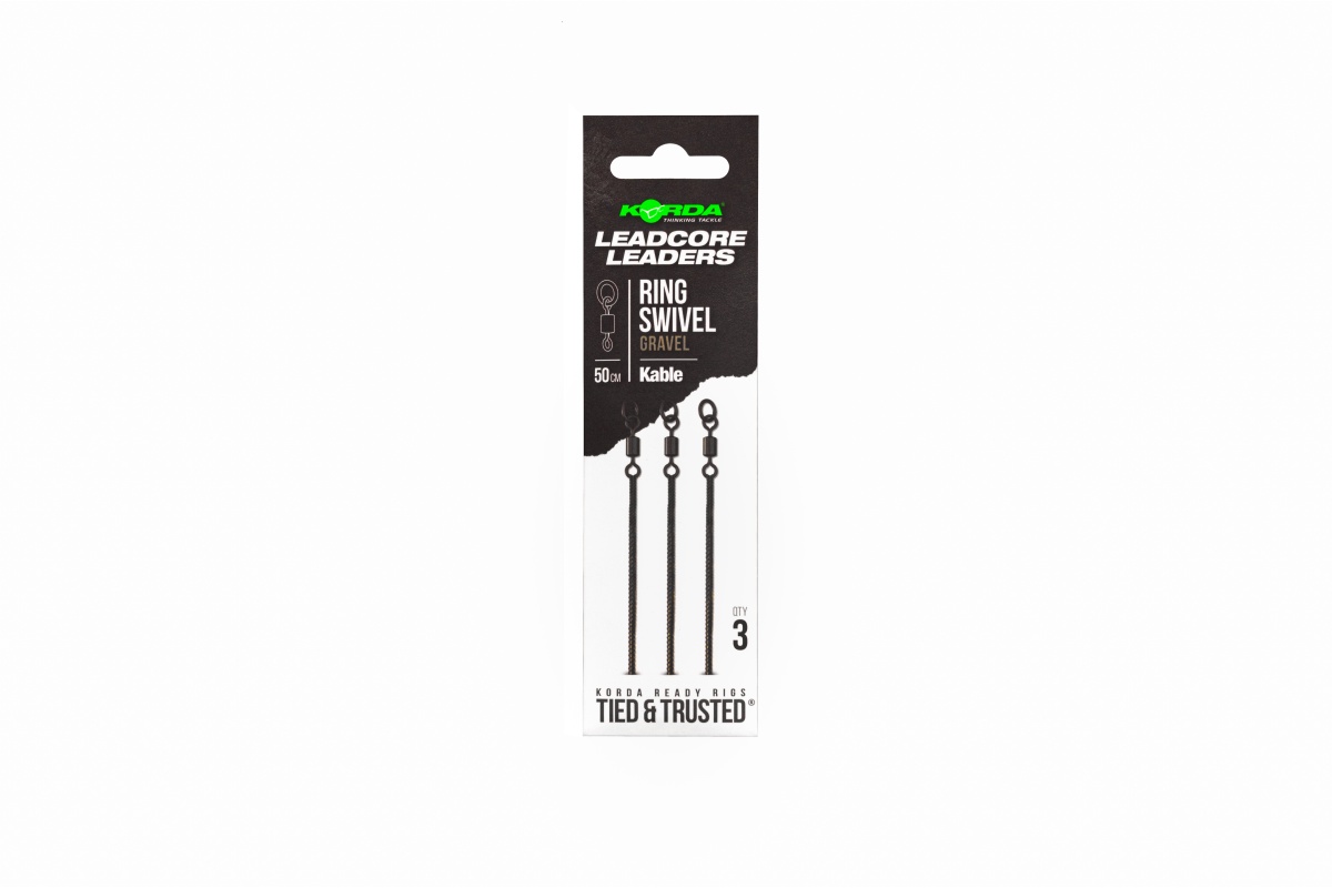 Korda Kable Leadcore Leader Ring Swivel 50cmdługość 50cm / Gravel - MPN: KLL003 - EAN: 5060660634835