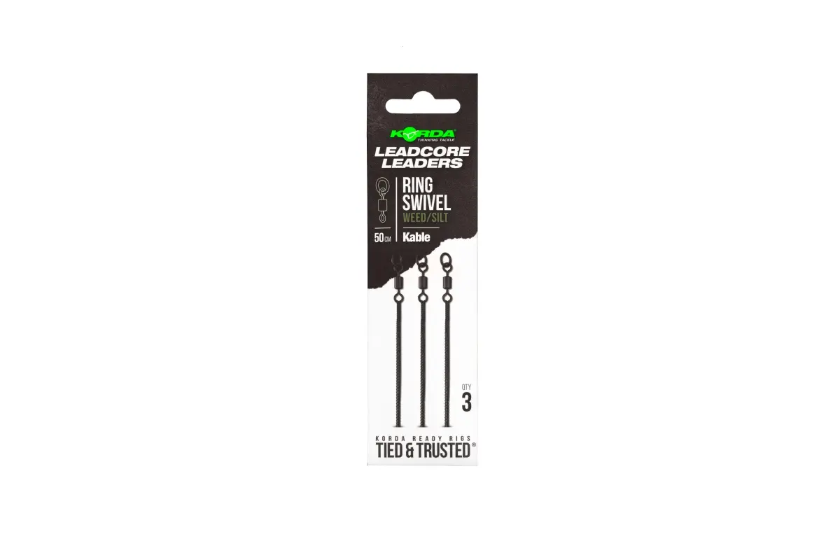 Korda Kable Leadcore Leader Ring Swivel 50cmlunghezza 50cm / Verde Weed - MPN: KLL004 - EAN: 5060660634859
