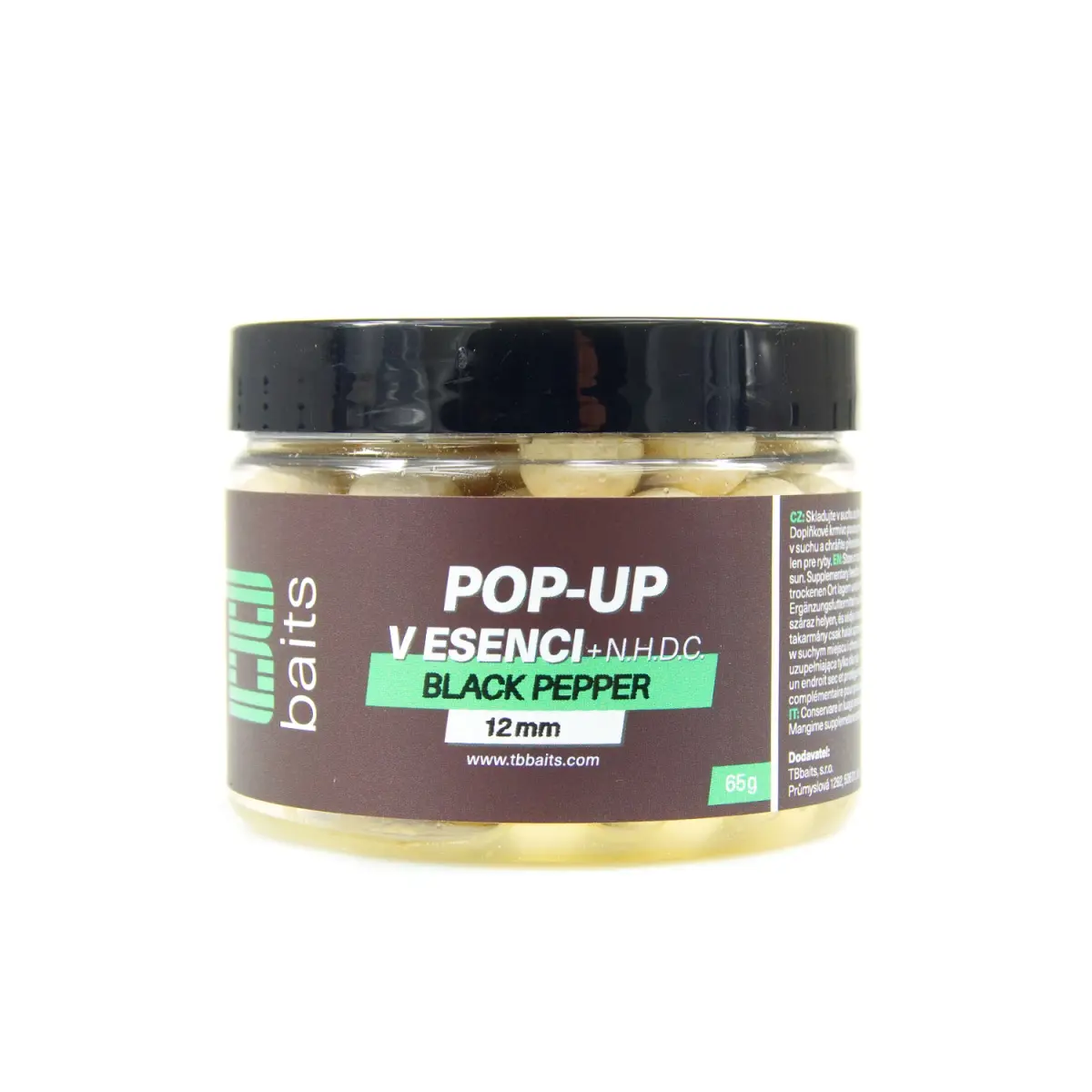 TB Baits Pop-Up White Black Pepper + NHDCmărimea 12mm / 65g - MPN: TB00230 - EAN: 8596601002304