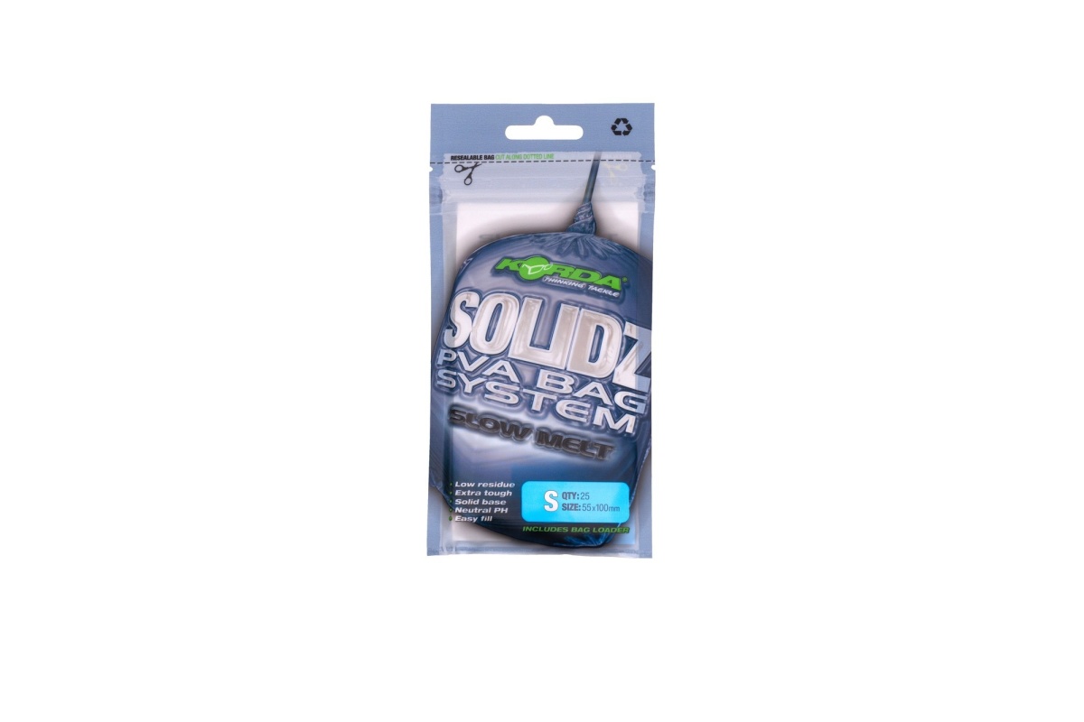 Korda Solidz Slow Melt PVA Bags - Smallrozmiar Small (55mm x 100mm) - MPN: KPVA6 - EAN: 5060929022243