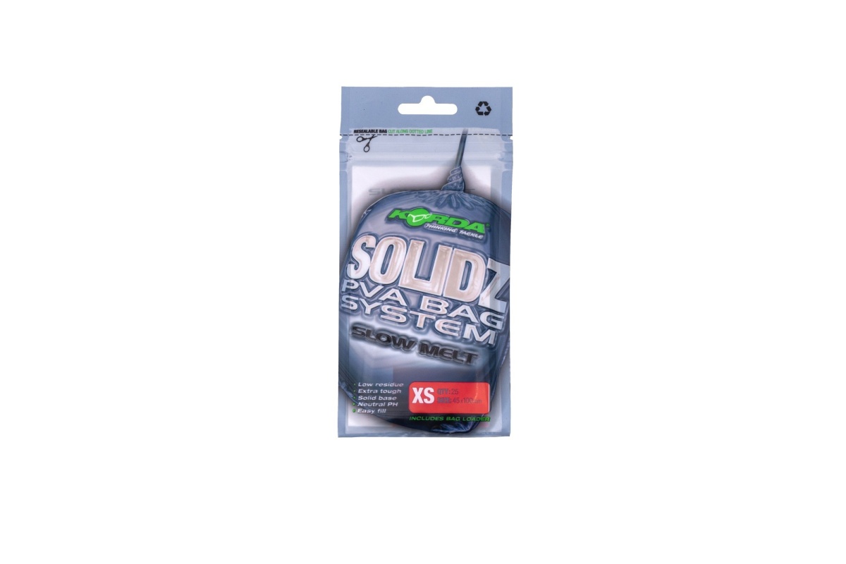 Korda Solidz Slow Melt PVA Bags - XSmallrozmiar XSmall (45mm x 100mm) - MPN: KPVA5 - EAN: 5060929022229
