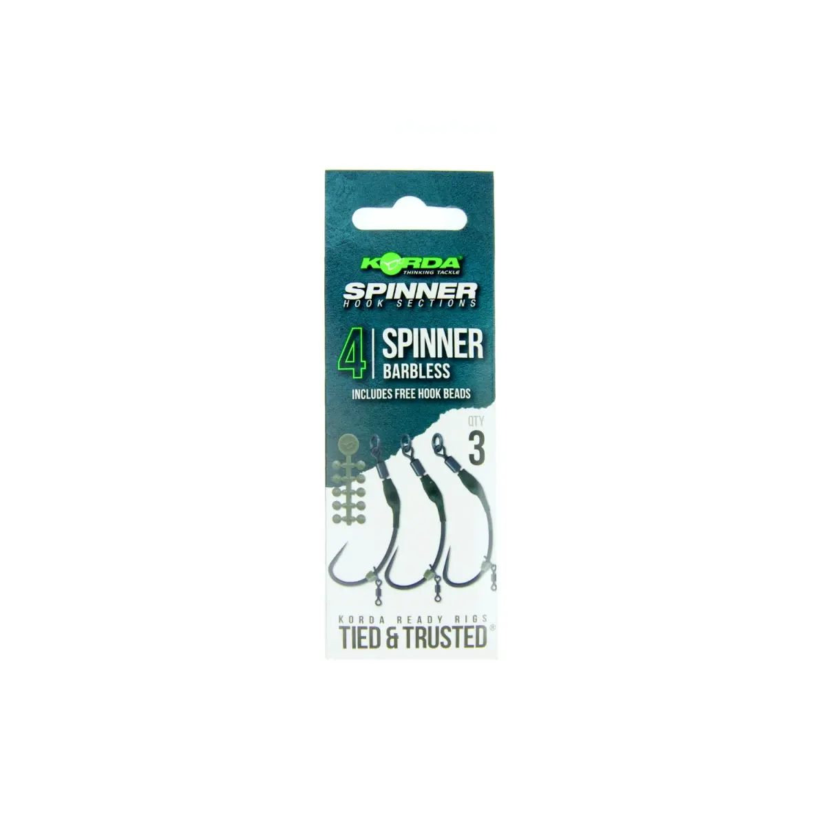 Korda Spinner Hook Sections Spinner - Barblessmisurare 4 (senza ardiglione) - MPN: KRR033 - EAN: 5060929021185