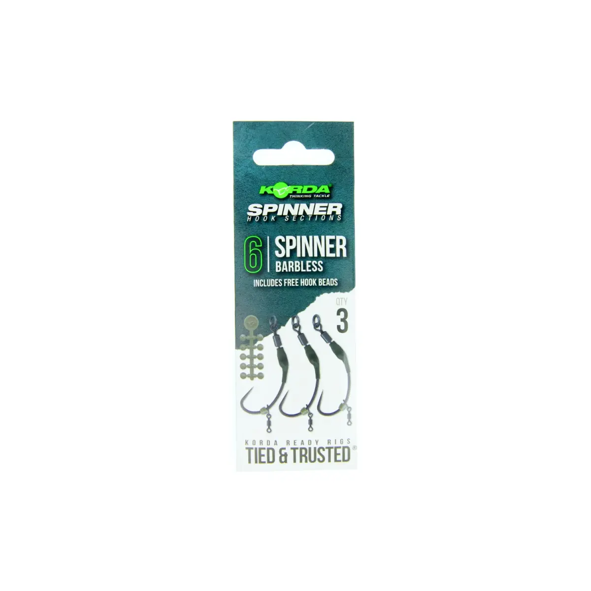 Korda Spinner Hook Sections Spinner - Barblessmisurare 6 (senza ardiglione) - MPN: KRR035 - EAN: 5060929021222