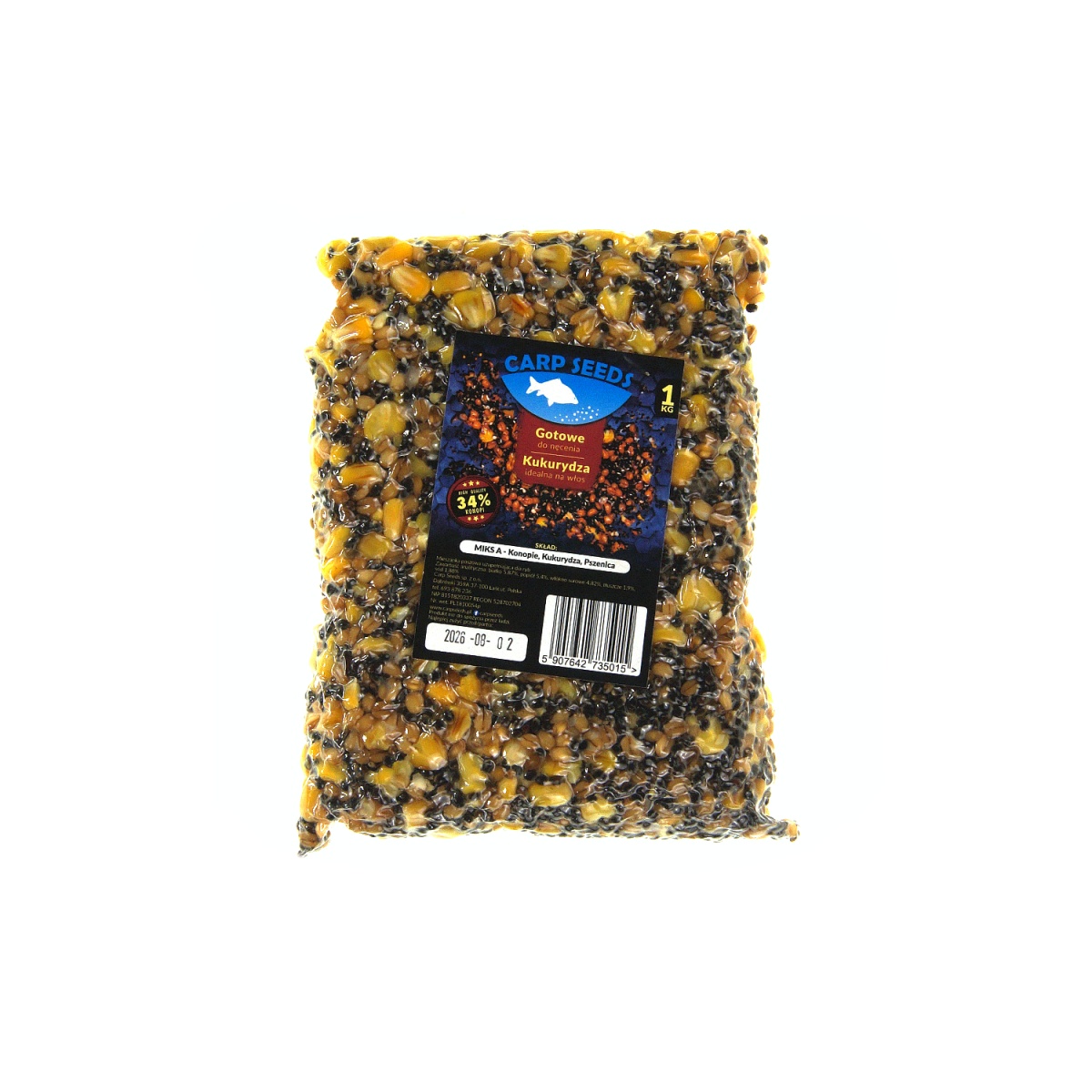 Carp Seeds Mix - Konopie, Pszenica, Kukurydza - Naturalopakowanie 1kg - EAN: 5907642735015
